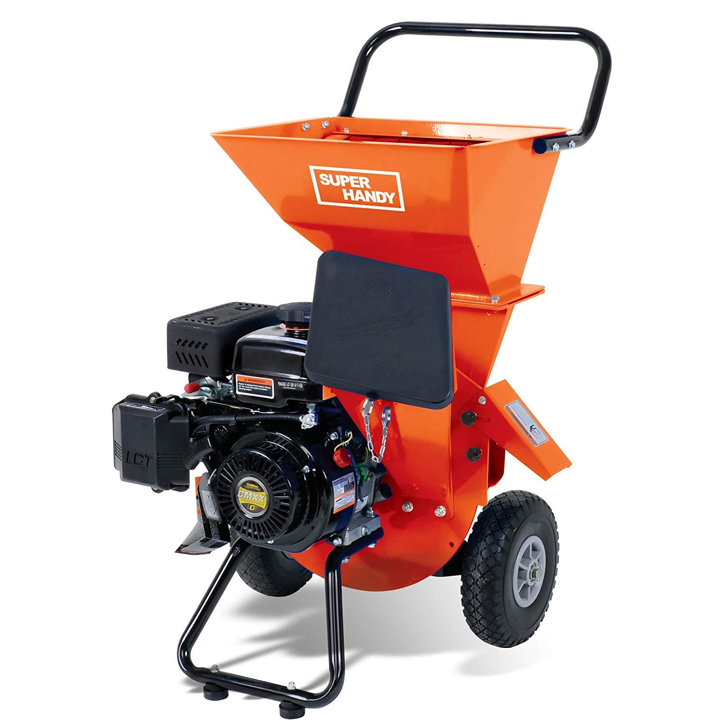 SuperHandy Wood Chipper Shredder Mulcher 7HP Gas Powered Max 3IN Chipping Capacity Ultra Heavy Duty 3 in 1 Multi-Function Capable