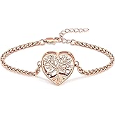 zeqingjw Heart Urn Bracelet for Ashes for Women Men Tree of Life Cremation Bangle Ashes Holder Keepsake Pendant Memorial Jewelry Gifts