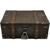 SafeDelux Large Bamboo Box with Combination Lock – Decorative Boxes with Removable Tray Kit, Airtight Glass Jars & Storage Ac