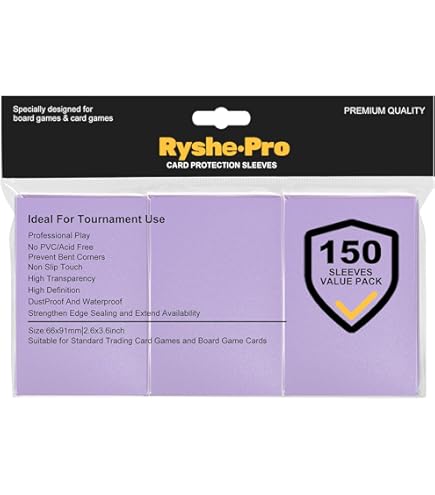 Amazon.com: TitanShield Premium Card Sleeves | Compatible with Pokemon, One  Piece, Lorcana, Flesh & Blood, & Magic The Gathering MTG | (150 Sleeves -  Standard) (1, Lavender, Standard