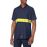 Red Kap Mens Short Sleeve Enhanced Visibility Industrial Work ShirtShirt