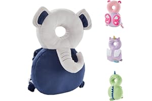 KINGCHEER Baby Back Potection Toddler Safety Protector Cushion Pad Toddler Backpack for Crawling Walking Adjustable Toddlers Back Safety Pad for Boys and Girls(Elephant)