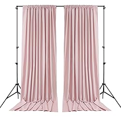 Dusty Rose Polyester Backdrop Curtains 2 Panels 5ft