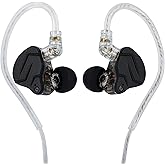 Linsoul KZ ZSN PRO X 1BA+1DD Hybrid Driver IEM HiFi Wired Earbuds | Metal HiFi in-Ear Monitor with Detachable Recessed 2Pin Cable, Zinc Alloy Panel, with Mic, Grey