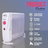 Belaco 1200W Mini Oil Filled Radiator 11 Fin Portable Heater view 8