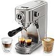 HIBREW H10B - 51mm Espresso Machine - Temperature & Cup Volume Adjustable at will - With Intelligent Display Screen & Pressure Gauge - Stainless Steel Body