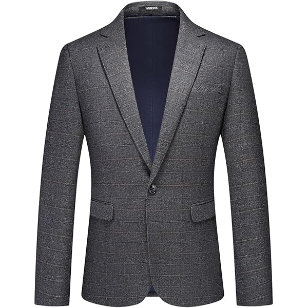 Mens Vintage Plaid Double Breasted Blazer Dress Coat Business