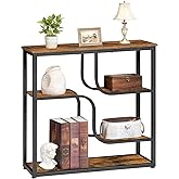 HOOBRO 29.5" Console Table, 5-Tier Sofa Table, Behind Couch Table with Storage Shelves, Narrow Entryway Table for Hallway, Li