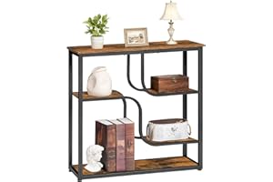 HOOBRO 29.5" Console Table, 5-Tier Sofa Table, Behind Couch Table with Storage Shelves, Narrow Entryway Table for Hallway, Li