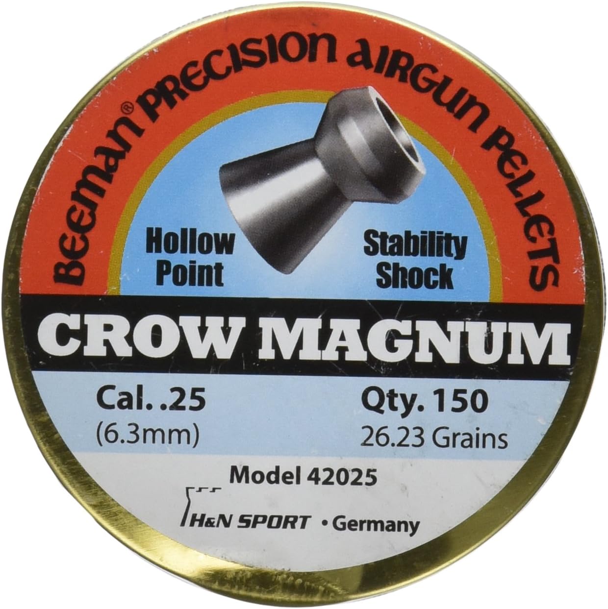 Beeman Crow Magnum .25 Cal, 26.23 Grains, Hollowpoint (150 Count)