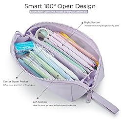 Ralnitote Small Pencil Pouch with 180° Open