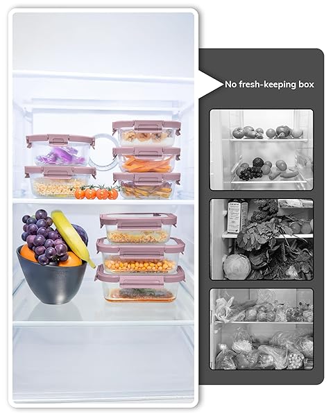 BOROHOUSE 5-PACK BOROSILICATE GLASS CONTAINERS WITH TEMPERED LIDS, 35.2OZ/4.4 CUP AIRTIGHT MEAL PREP SET, MICROWAVE/FREEZER SAFE (PINK)
