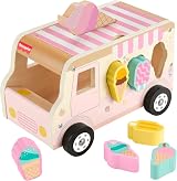 Fisher-Price Wood Toddler Ice Cream Truck Shape Sorter 9 Pieces HXT86 view 6
