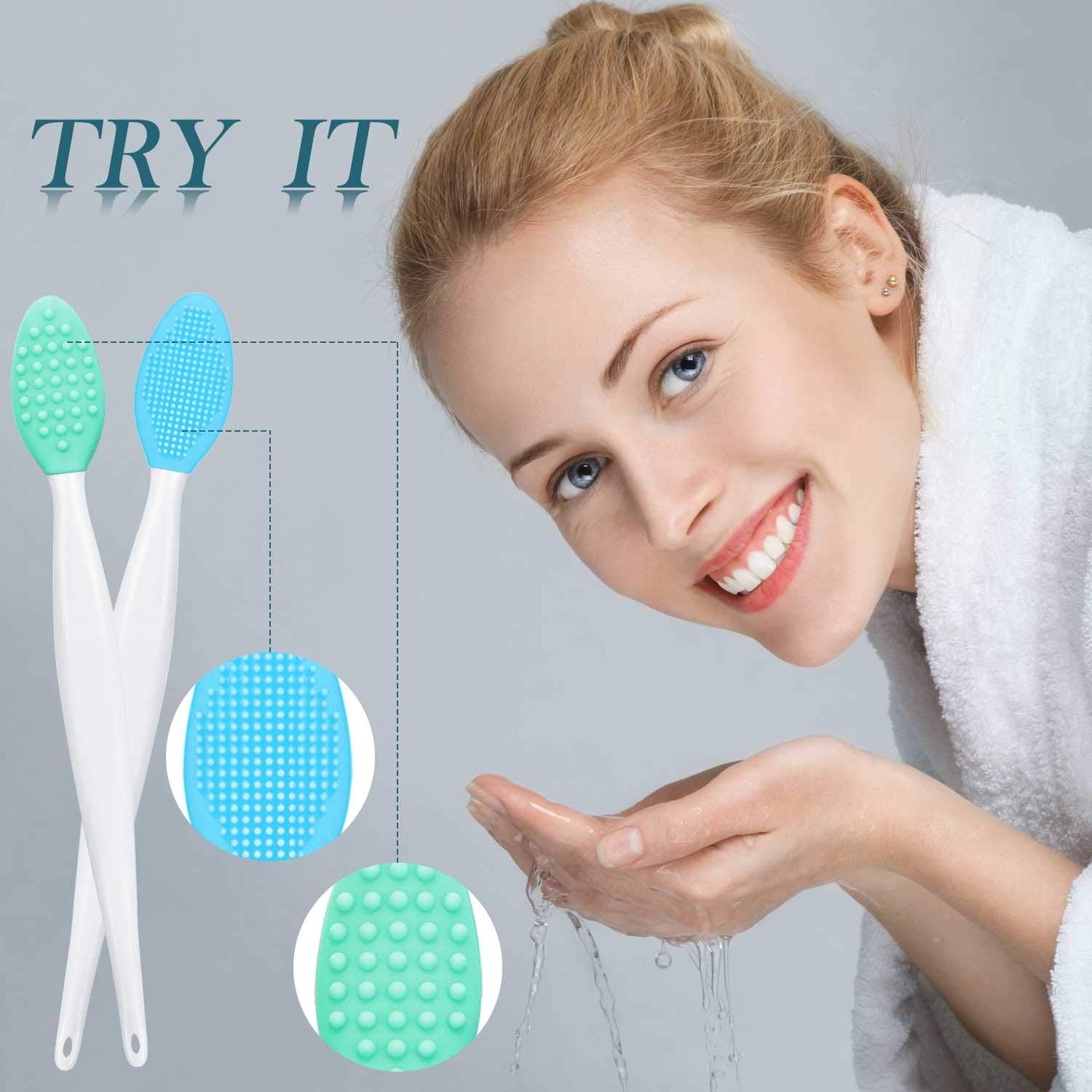 Silicone Exfoliating Lip Brush Double-sided Lip Brush Soft Cleaning Lip Brush Beauty Tool for Smoother Skin and Fuller Lip Appearance, 6 Colors (18): Beauty