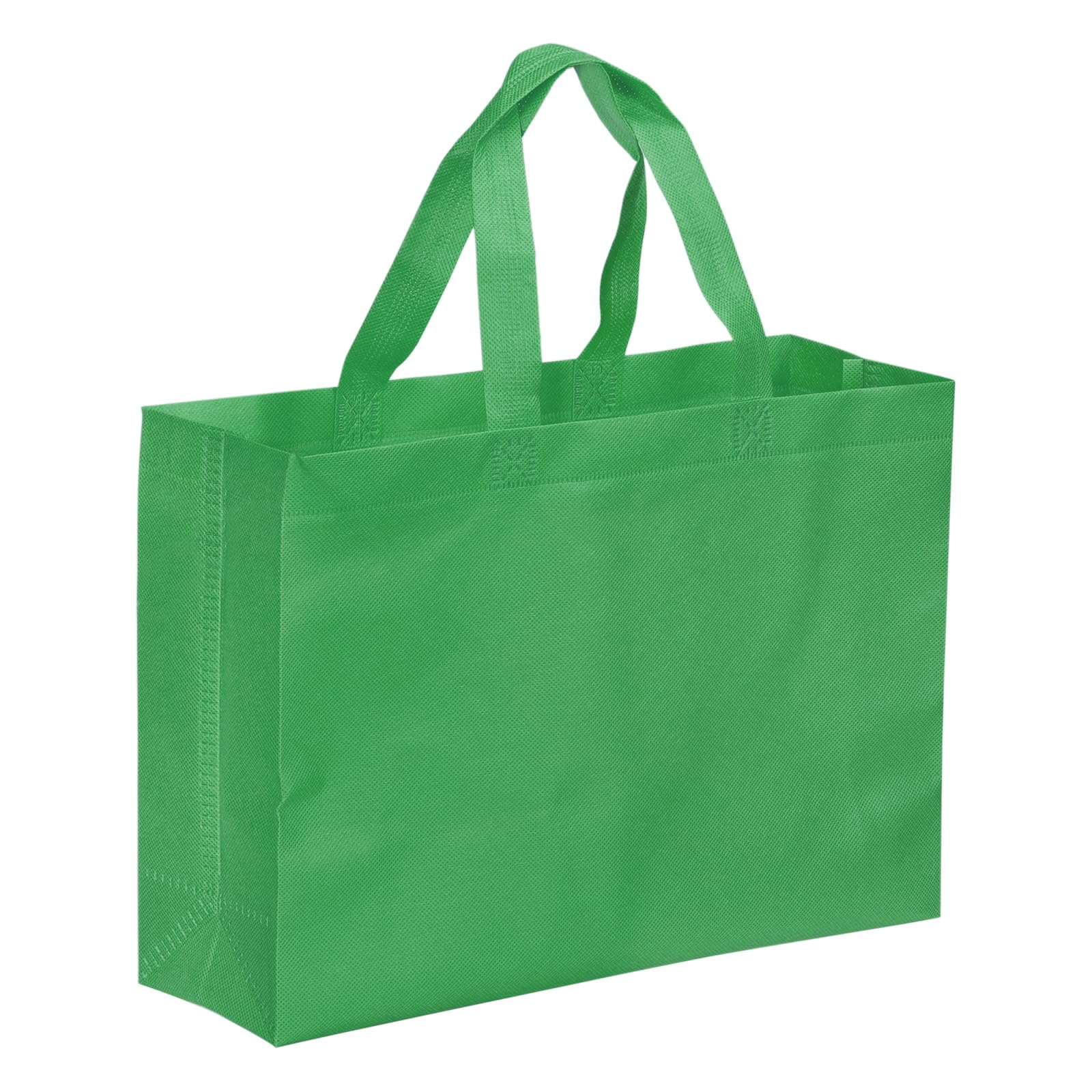 PATIKIL 25x35cm Reusable Gift Bags, 10 Pack Horizontal Style Non-Woven Grocery Tote Bag for Travel Storage, Dark Green