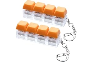 XIAWALANGZHUO 2 Pcs Keyboard Fidget Toy, Keyboard Fidget Keychain 4-in-1 Keyboard Decompression Button Finger Clicker Toys, Button Stress Relief Fidget Gifts for Adult to Relief Stress (Orange)