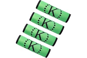 CHOIEO 4 Pcs Initial Luggage Handle Wraps, Luggage Grips, Luggage Handle Sleeves, Suitcase Handle Grips, Bag Handle Wraps, Travel Bag Handle Covers (Green, K)