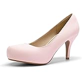 DREAM PAIRS Tiffany Women's Classic Elegant Versatile Low Stiletto Heel Dress Platform Pumps Shoes