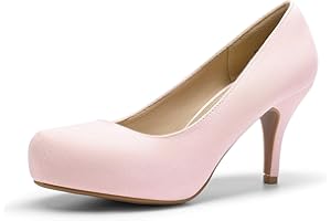 DREAM PAIRS Tiffany Women's Classic Elegant Versatile Low Stiletto Heel Dress Platform Pumps Shoes