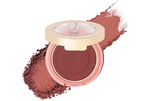 Oulac Plummy Brown Blush Makeup Powder| Rich Color Cream Blush Blendable| Natural Matte Tan Skin| Vegan &Cruelty-Free | 02 Cheek to Cheek 4.8g