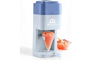 Elite Gourmet Snow Cone & Shaved Ice Maker, ESI2215P, Refreshing Slushies, Margaritas, Boba Drinks, Snow Cone & Holder and Ic