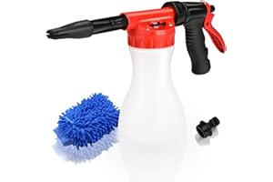 Car Foam Gun, Juqiboom - Adjustable Ratio Dial Car Snow Soap Gun Fit Low Water Pressure Universal Standard Garden Hose, Blaster Car Washer Sprayer for Home Garden Use