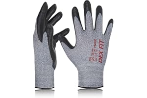 DEX FIT Nitrile Work Gloves FN330, 3D Comfort Stretch Fit, Firm Grip, Touchscreen, Thin & Lightweight, Breathable Foam Nitril