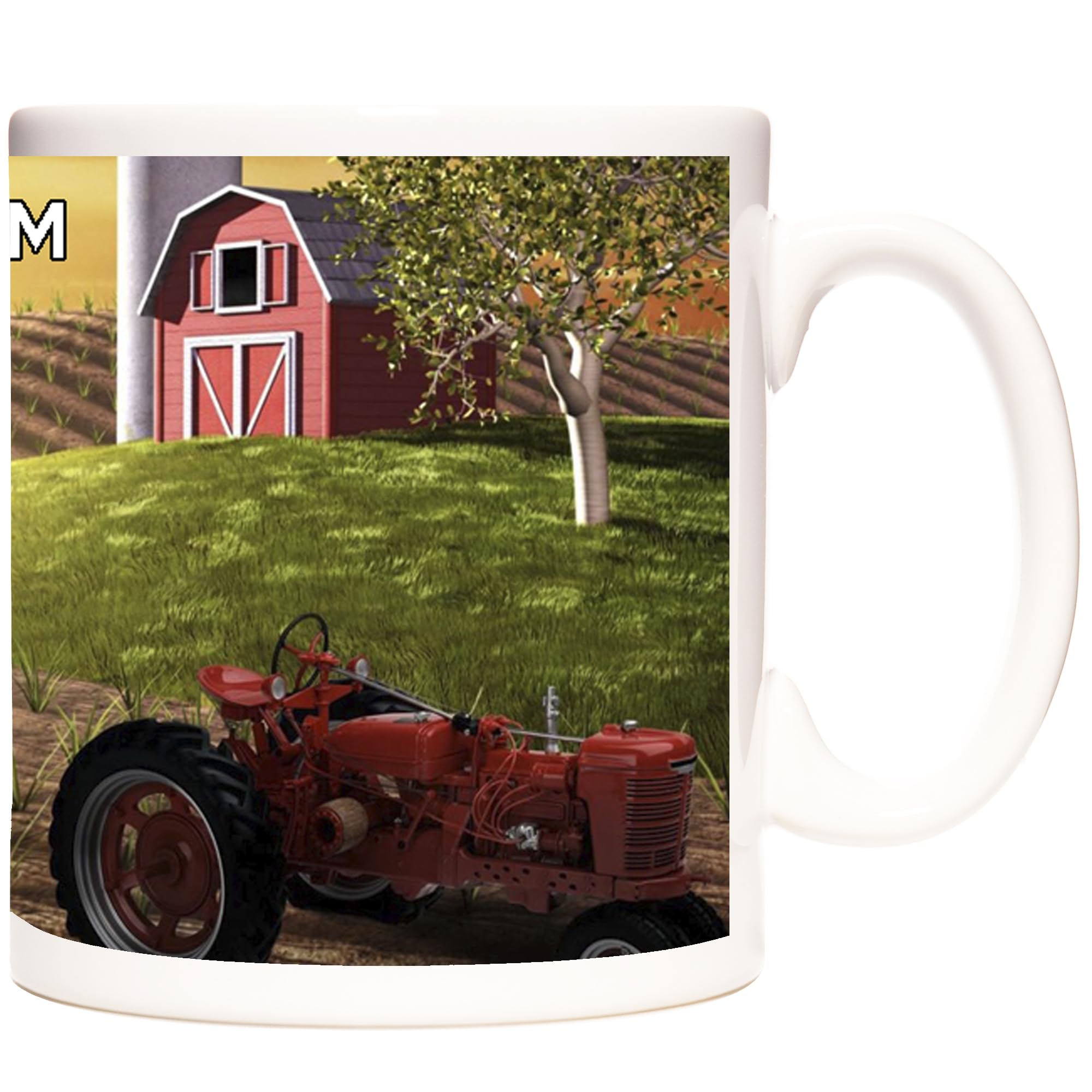 KAZMUGZ Farming Mug.I Would Rather be on My Farm, Red Tractor and Farming Images Around a Coffee Mug/Tea Cup for Farming Folk. 11oz Ceramic Mug.