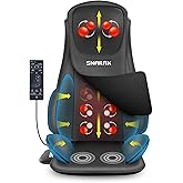 Snailax Shiatsu Neck Back Massager with Heat, Massage Chair Pad with Compression, Height-Adjustable Neck Massage Rollers Chair Seat Massager, Gifts for Men, Women