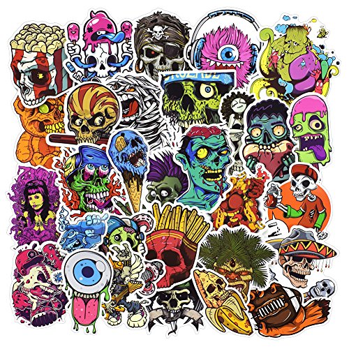 50 Pcs Horror Laptop Stickers, Car Bumper Stickers for Motorcycle Luggage Vinyl Graffiti Bomb Decals Skateboards Snowboard Awesome Travel Sticker Pack - Thumbnail 7