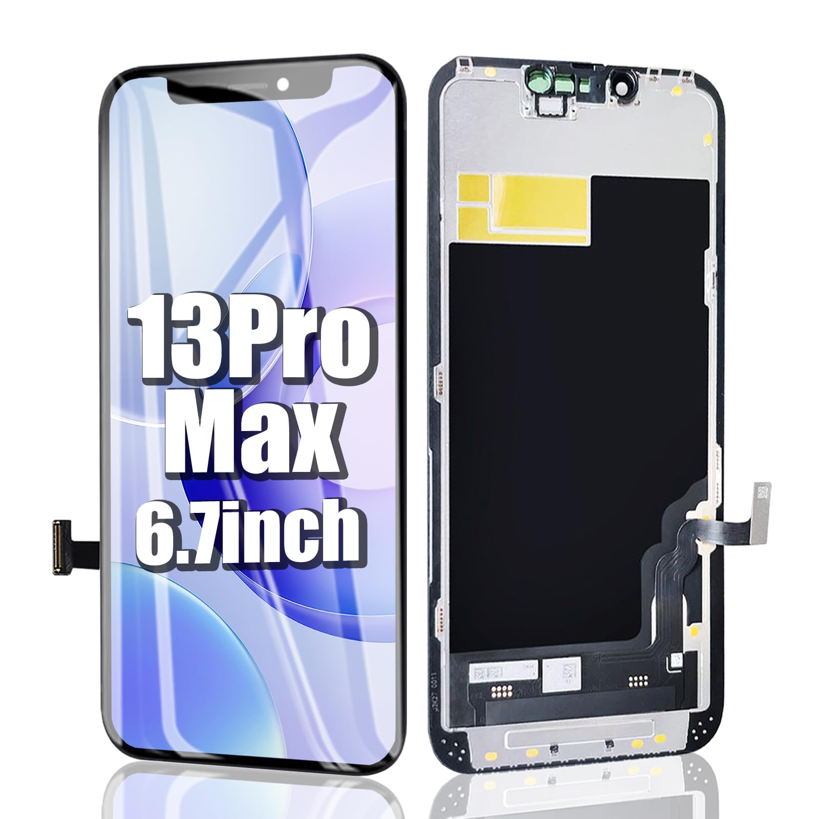 Photo 1 of EFAITHFIX for iPhone 13 Pro Max Screen Replacement 6.7 Inch LCD 3D Touch Display Full HD Digitizer Frame Assembly Compatible with Model A2484,A2641,A2643,A2644,A2645 with Waterproof Adhesive, No Tools