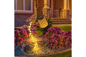 DLAOUM Solar Watering Can with Cascading Lights - Outdoor Waterproof Hanging Lantern - Solar Garden Lights Decoration with Light String for Patio Yard Table Path Porch Landscape Decoration