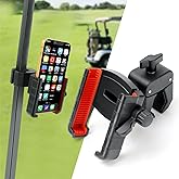 Haxmuti Golf Cart Phone Holder, Cell Phone Holder Mount Fits EZGO/Club Car/Yamaha, Universal Compatible with iPhone 12-17 Galaxy Google, Golf Cart Accessories Gifts for Men Women, Red