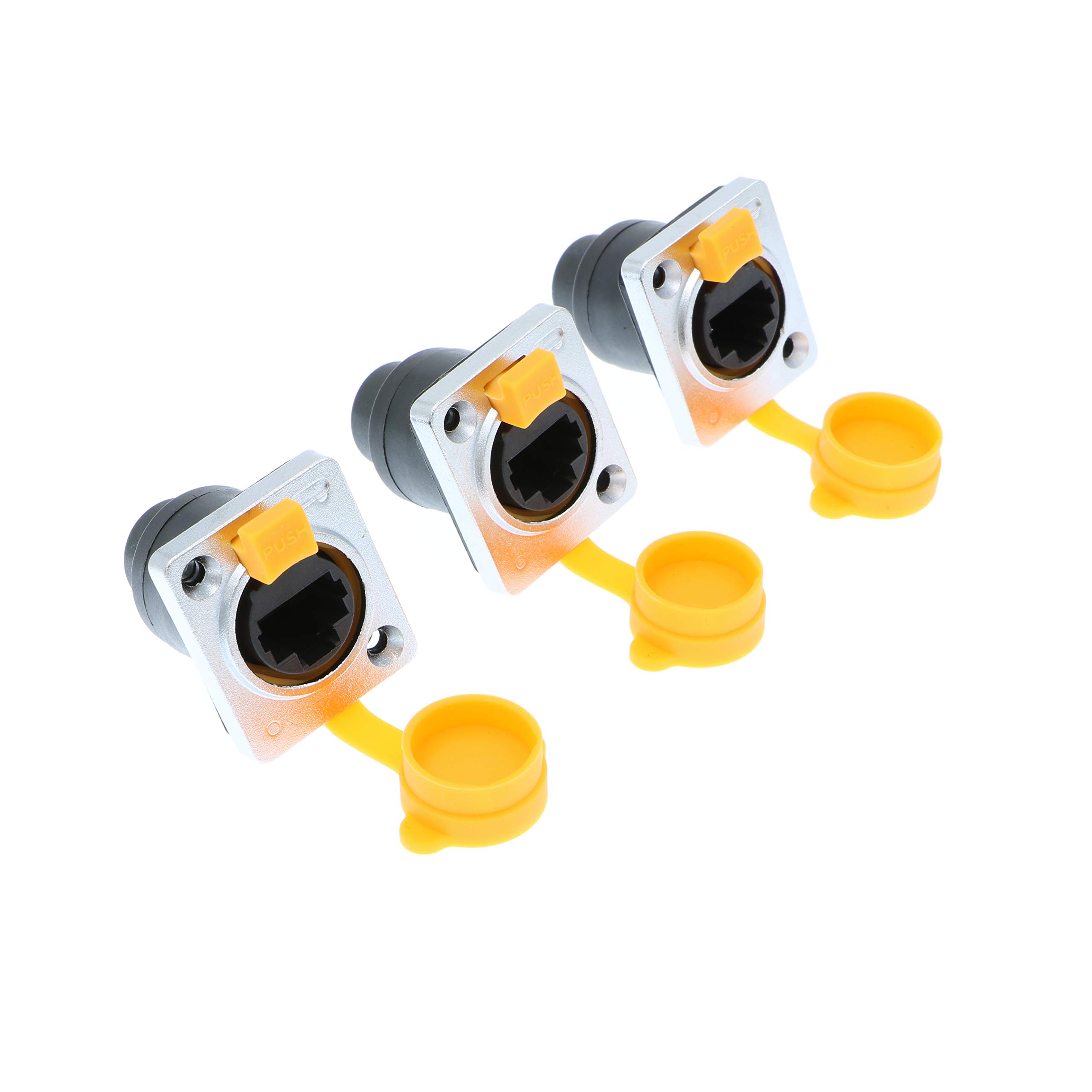 Alvin's Cables RJ45 Waterproof Connector Sockets IP65 Ethernet Panel Mount RJ45 Connector 3 Pcs