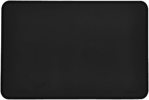 AmazonBasics Silicone Waterproof Pet Food Mat - 24 x 16-inch, Black