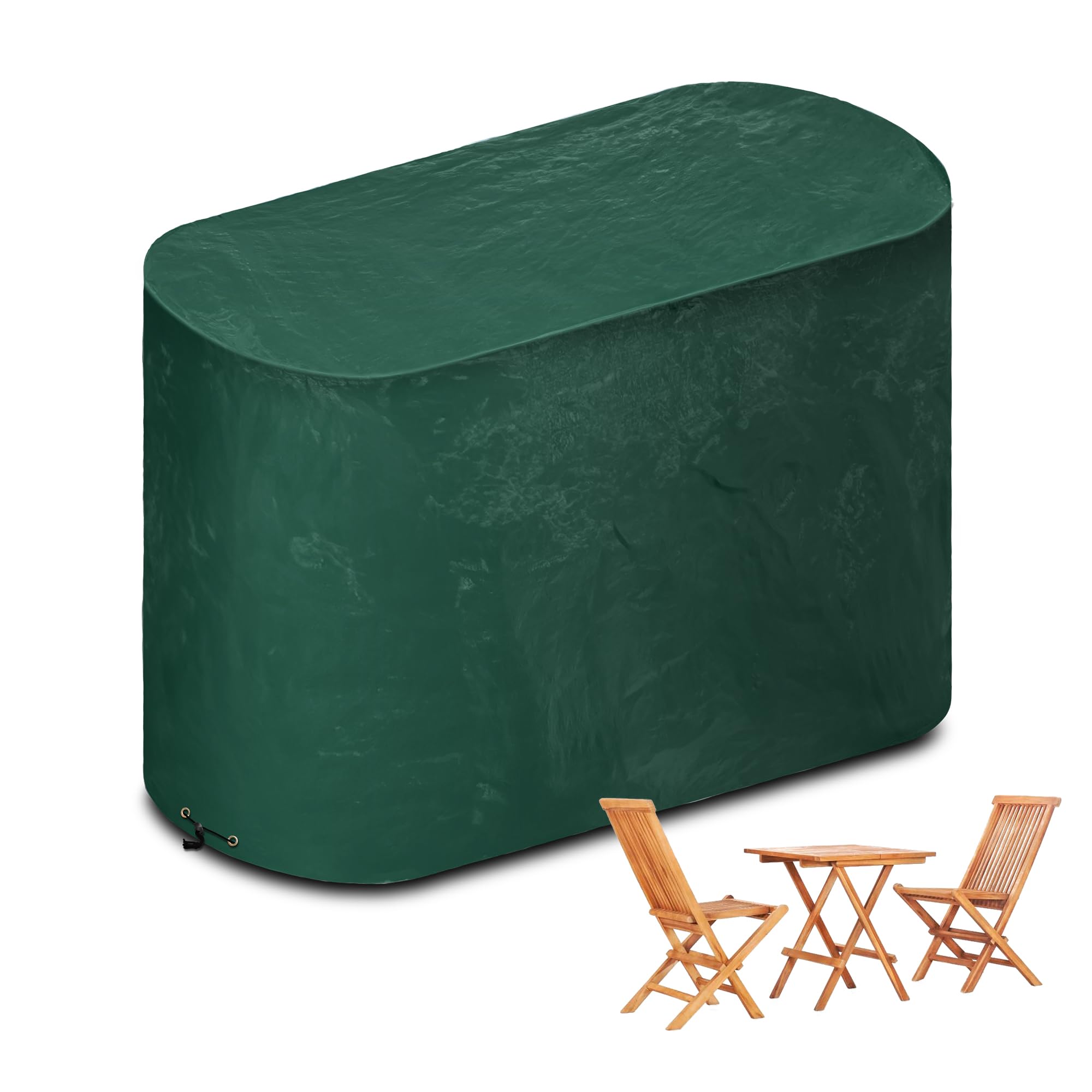 Funshot Patio Bistro Set Cover, 3 Piece Outdoor Rattan Garden Furniture Covers, Dustproof, Waterproof, UV Resistant, Outdoor Patio Chairs and Table Set Covers, 146x70x80cm