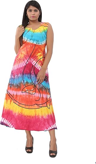 Buy Handicraft Palace Mandala Tie Dye Maxi Long Dress Evening Party Beach Dress Multi Color Women Cotton Clothes Tunic Gown One Piece Dress At Amazon In
