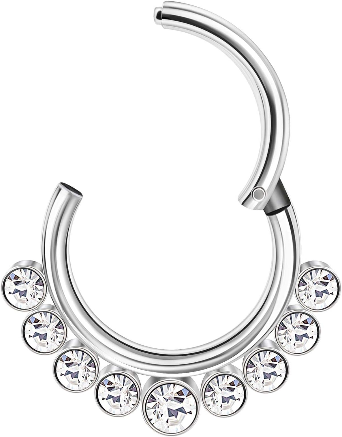 Stainless Steel Septum Hinge Clicker Thin Hoop Segment Ring 16 Gauge Cartilage Earring Tiny Nose Stud Piercing Jewellery 3644