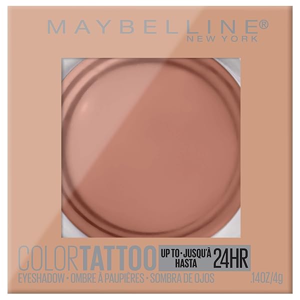 MAYBELLINE NEW YORK COLOR TATTOOUP TO 24HR LONGWEAR WATERPROOF FADE CREASE RESISTANT BLENDABLE CREAM EYESHADOW POTS MAKEUP, URBANITE, 0.14 OZ