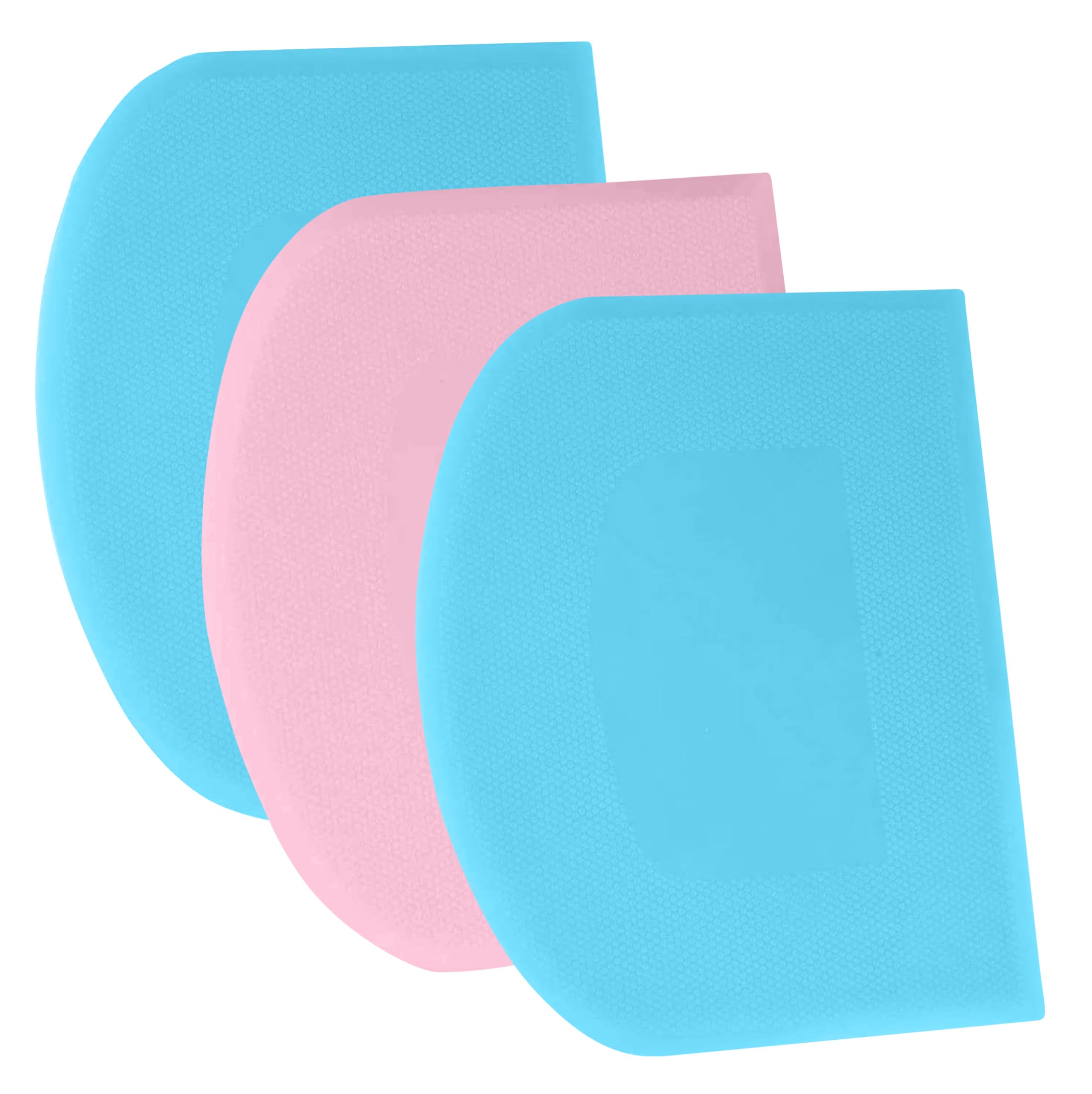 Photo 1 of SURDOCA Dough Bench Scraper - 3P 7.1x4.9" Plastic Flexible Bowl Scraper, Sharp Edge & Angles Cake Scraper. Non-Slip Bakeware Decorating Tools Sculpting & Modeling Tools - Blue+Pink+Blue