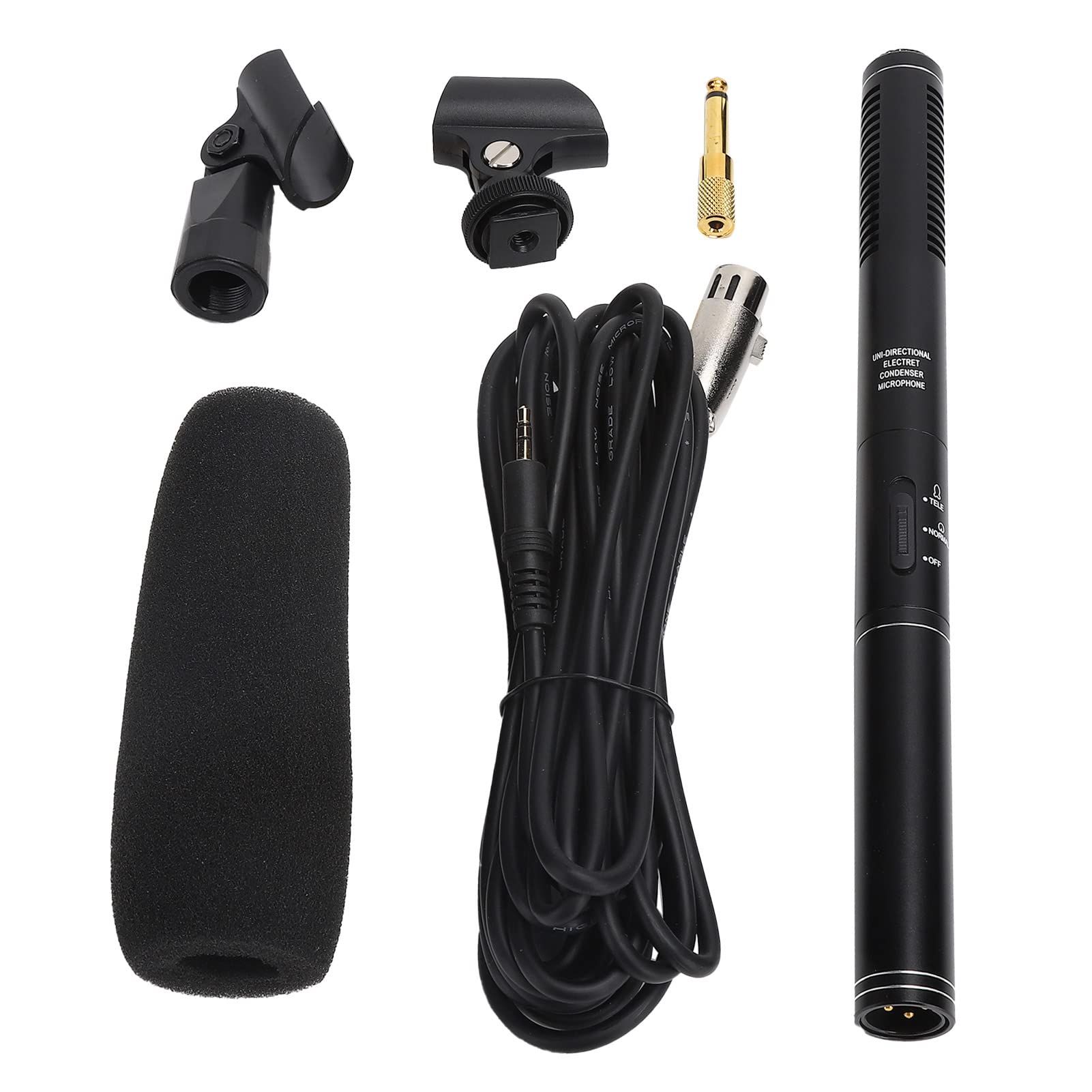 Wired Microphone, High Sensitivity Handheld Wired Microphone with 5m XLR Cable Recording Mic for Interview Speakers Amp Mixer Karaoke Singing (Black 28cm)