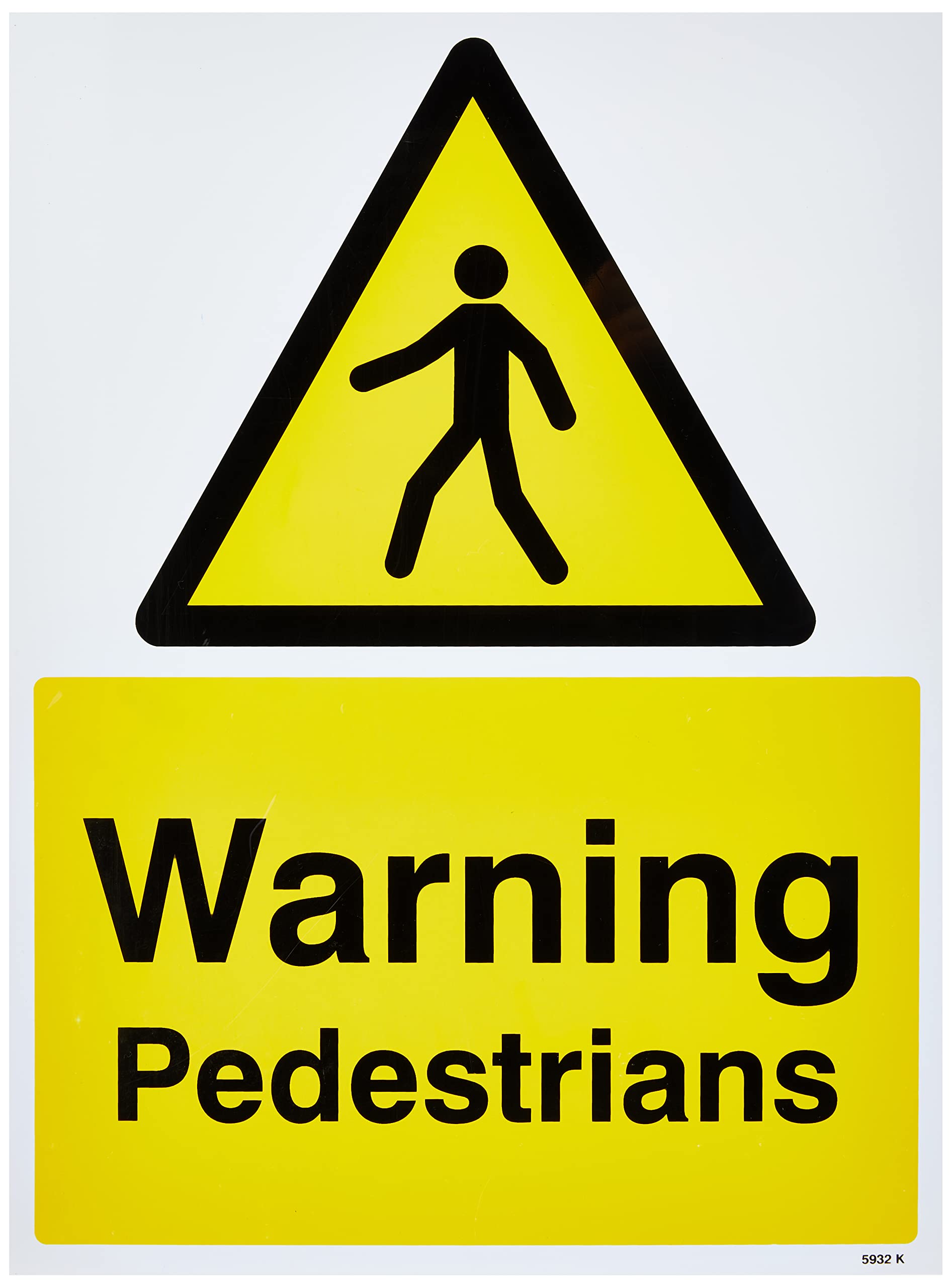Warning Pedestrians Rigid PVC Safety Sign
