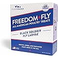 FLOCKLEADER Freedom Fly, All American Dried Black Soldier Fly Larvae Poultry Treats, 1 lb