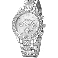 Unisex Diamond Watches Luxury Men and Women Calendar Quartz Clock Rose Gold Silver Stainless Steel Watch