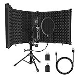 Studio Recording Microphone Isolation Shield with