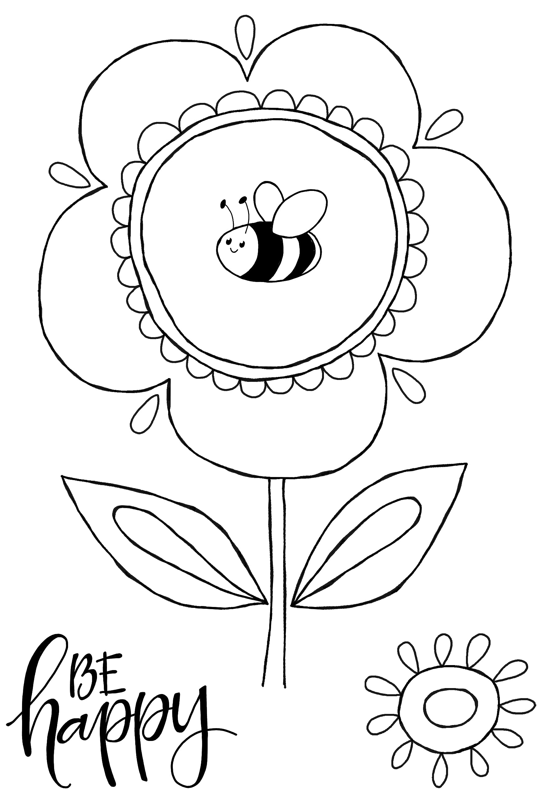 Woodware Jane Gill-Petal Doodles Stamp set-Be Happy, 4 x 6 inches