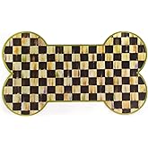 MACKENZIE-CHILDS Pup Placemat, Cute Pet-Food Mat for Dog Bowls and Cat Bowls, Black-and-White Courtly Check