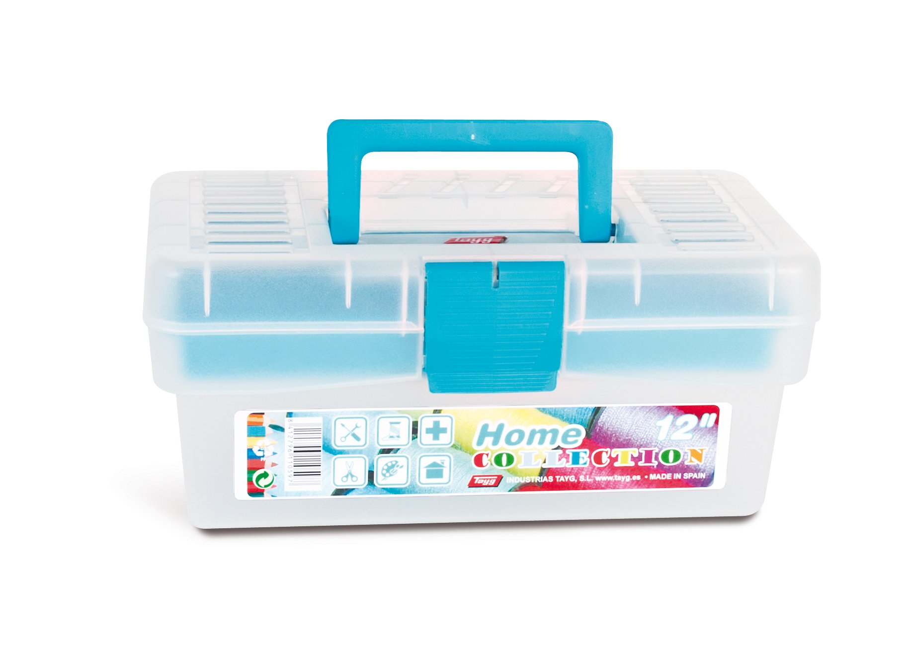 Tayg inch Tool Box Home 12, 290 x 170 x 127 MM, Blue/Clear, 110597 transparent