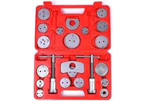 Yonligonju Heavy Disc Brake Caliper Compression Tool，22pc Professional Piston Compressor Tool Set for Automotive Brake Pad Replacement(red)