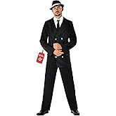 fun shack Gangster Costume Men - 1920s Roaring 20s Adult Gangster Outfit - Vintage Style Costume for Parties